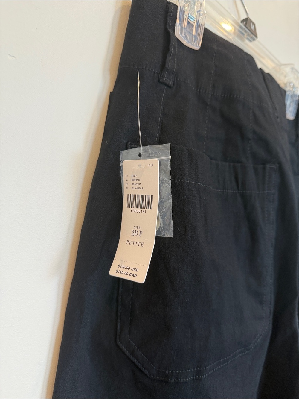 Maeve The Colette Wide Leg Cropped Linen Blend Pants in Black size 28P NWT - Picture 6 of 8
